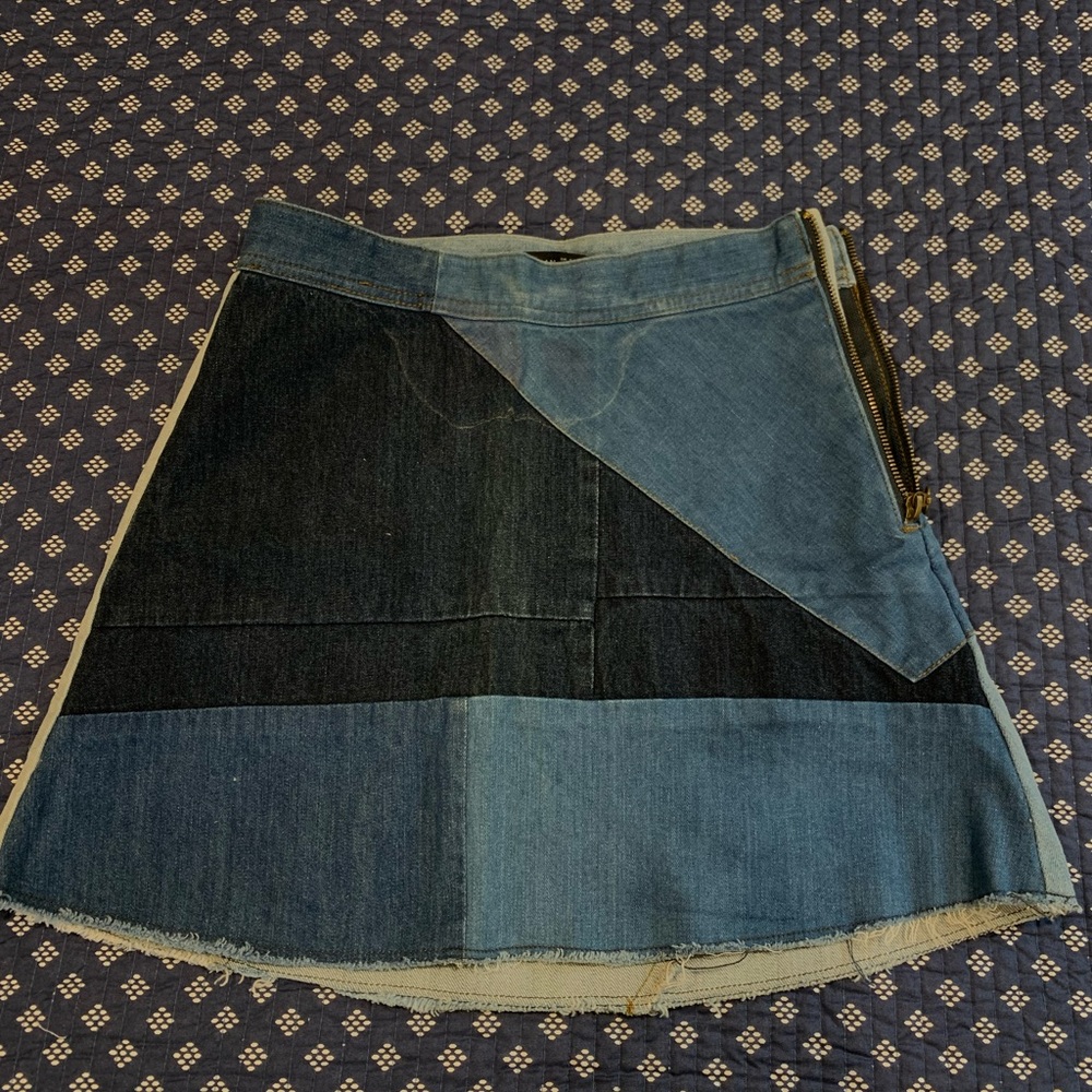 ZARA High Waisted Denim Skirt